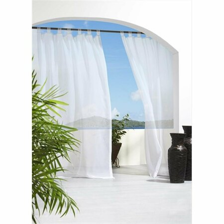 COMMONWEALTH HOME FASHIONS Escape Voile Sheer Cloth Tie Tab Panel 84 in., White 70427-130-001-84